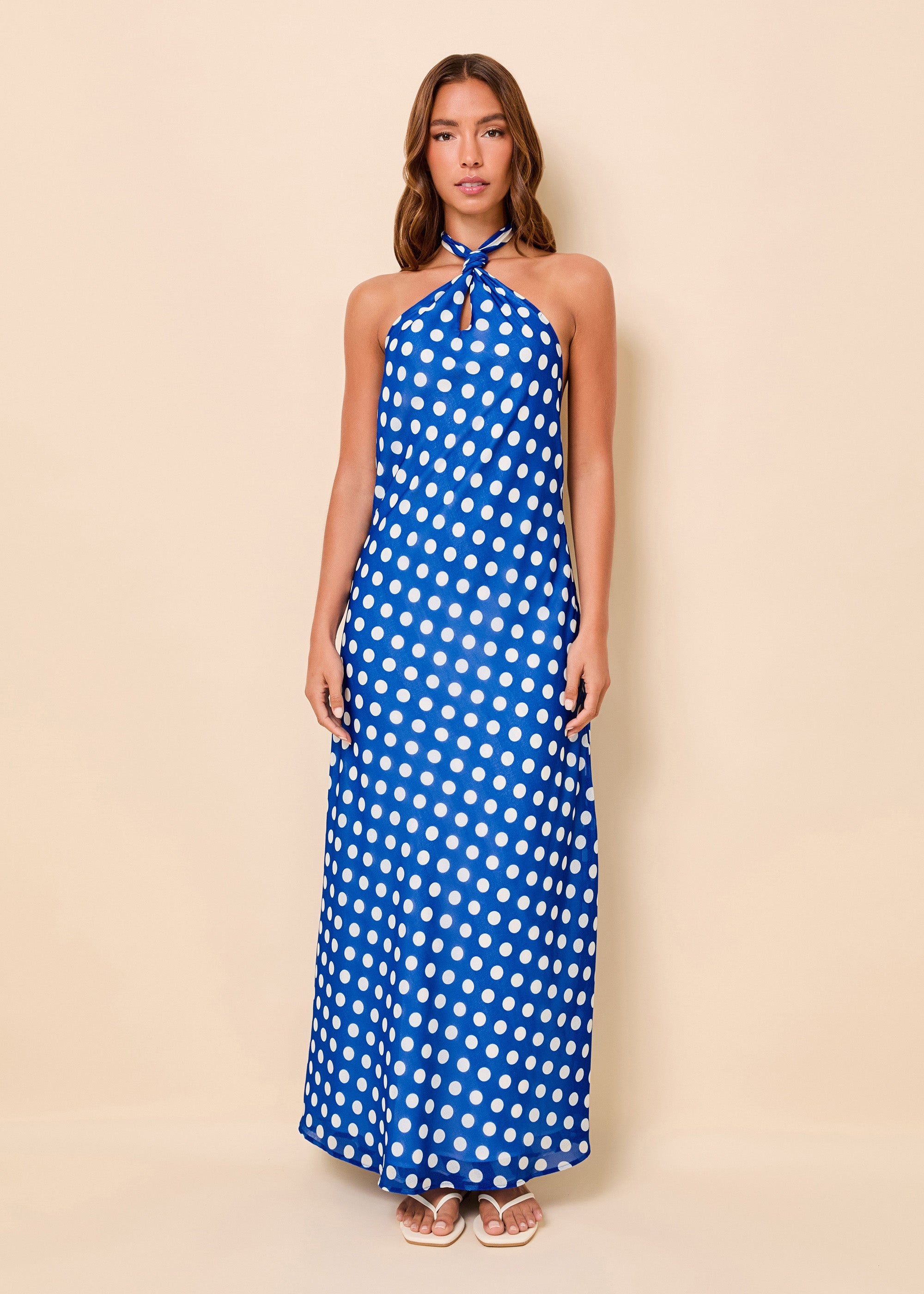 Brisa Reversible Dress Crinkle Sheer Olympian Blue Polka Dot / Stripe