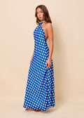 Brisa Reversible Dress Crinkle Sheer Olympian Blue Polka Dot / Stripe