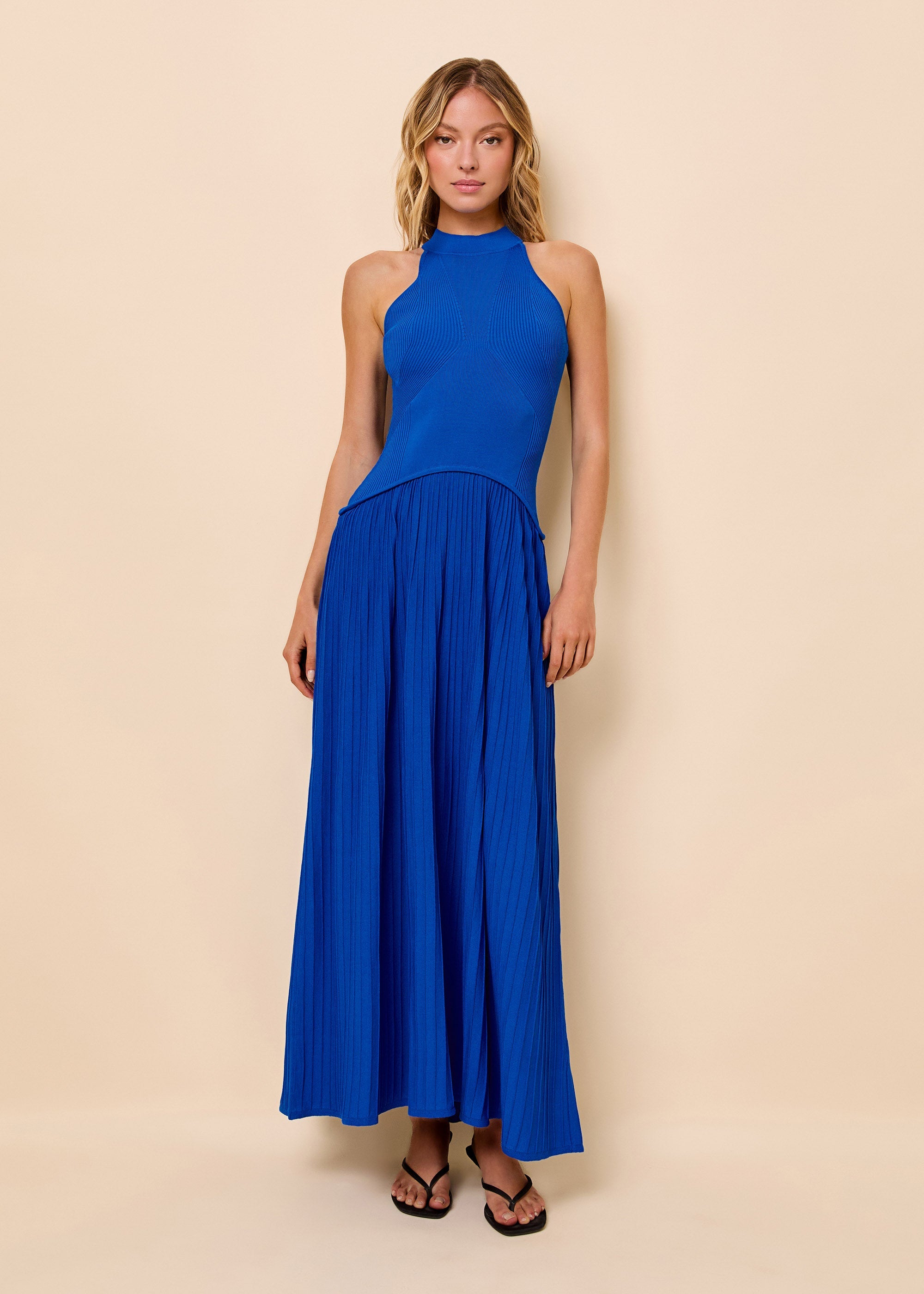 Isola Dress Ribbed Olympian Blue