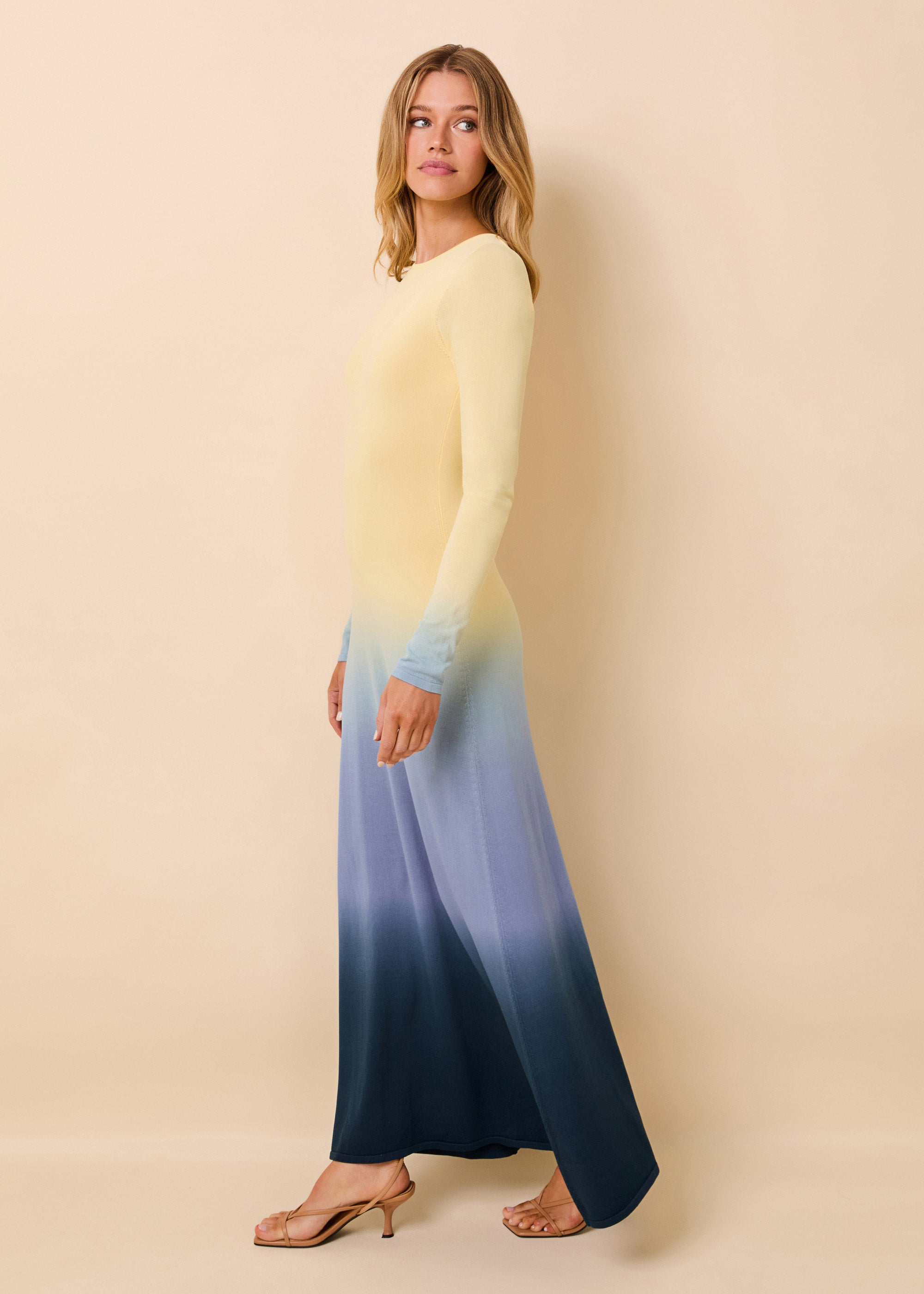 Dora Dress Ombre Danish Butter / Deep Canal