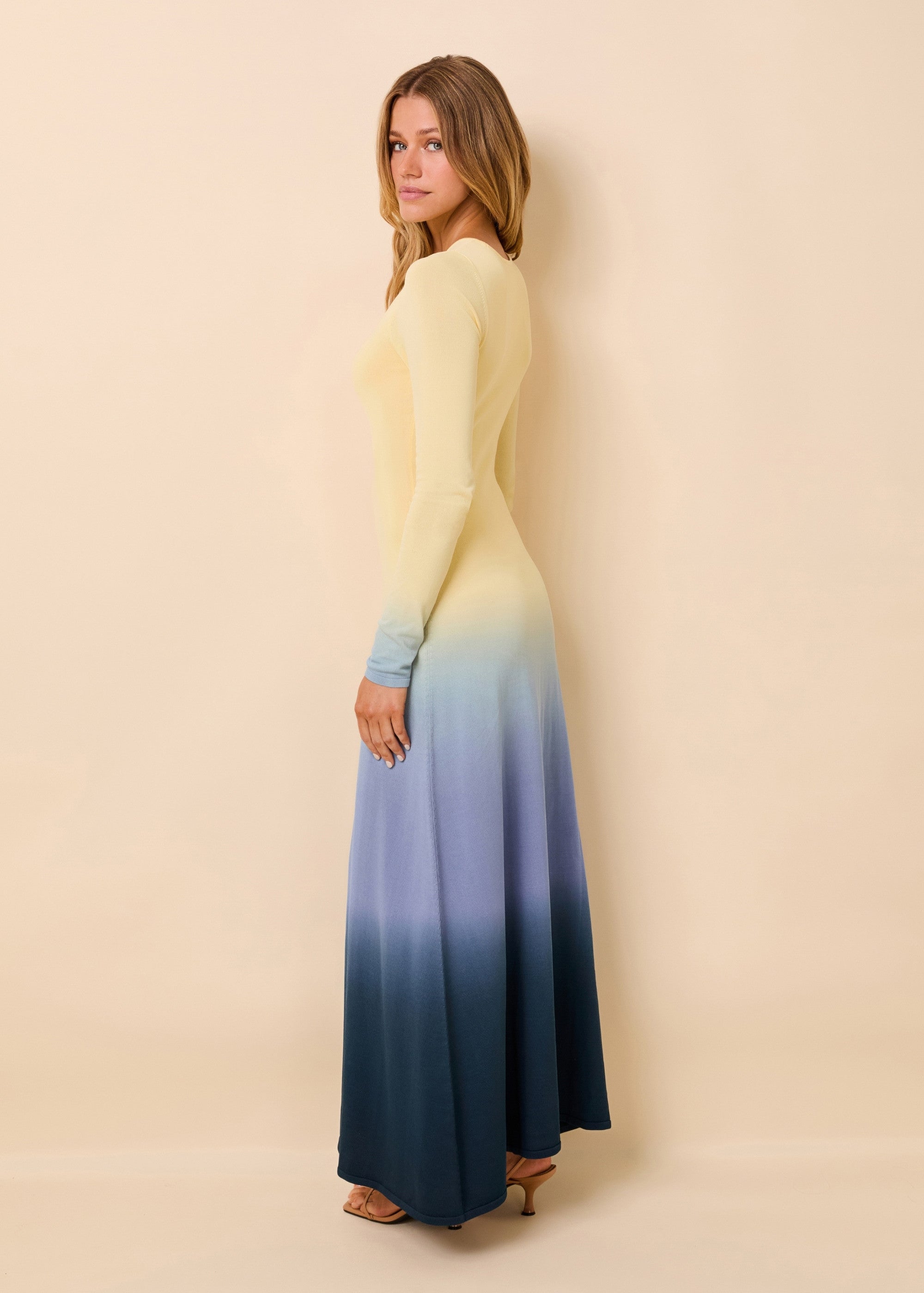 Dora Dress Ombre Danish Butter / Deep Canal