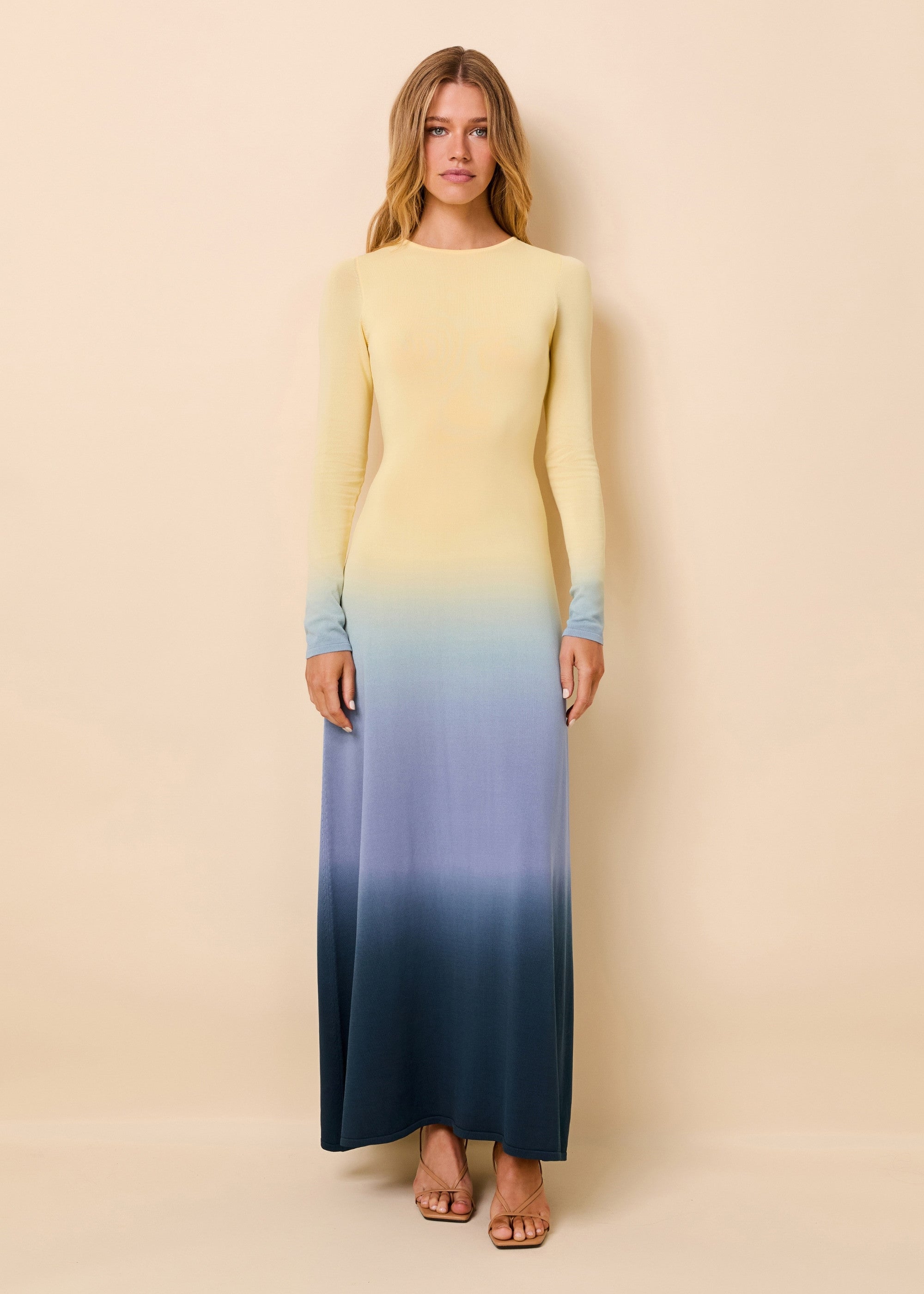 Dora Dress Ombre Danish Butter / Deep Canal
